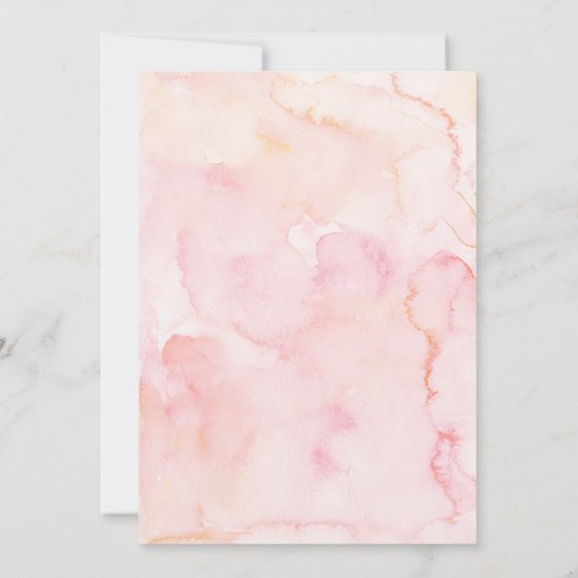  roze goudfloron eerste verjaardag kaart (Achterkant)