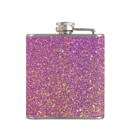 Roze goudfolie van Glitter Faux Heupfles (Achterkant)