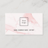 Roze goudfoto elegant QR-code Visitekaartje (Voorkant)