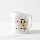 Roze goudglitter 60 en verbluffend 60e verjaardag koffiemok (Voorkant rechts)