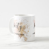 Roze goudglitter 60 en verbluffend 60e verjaardag koffiemok (Voorkant links)