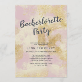 Roze goudglitter Bachelorette Kaart