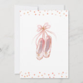 Roze goudglitter ballerina verjaardagsuitnodiging kaart (Achterkant)