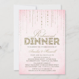 Roze & goudglitter look repetitief diner kaart