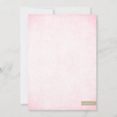 Roze & goudglitter look repetitief diner uitnodigi kaart (Achterkant)