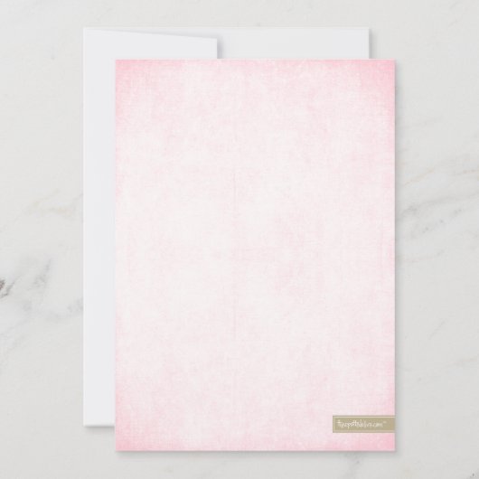 Roze & goudglitter look repetitief diner uitnodigi kaart (Achterkant)