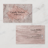 Roze goudglitter marmer achtergrondvector visitekaartje (Voorkant / Achterkant)