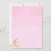 Roze goudglitter over het baby shower van de maans kaart (Achterkant)