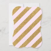 Roze goudglitter Sparkle Vijfde verjaardag Uitnodi Kaart (Achterkant)