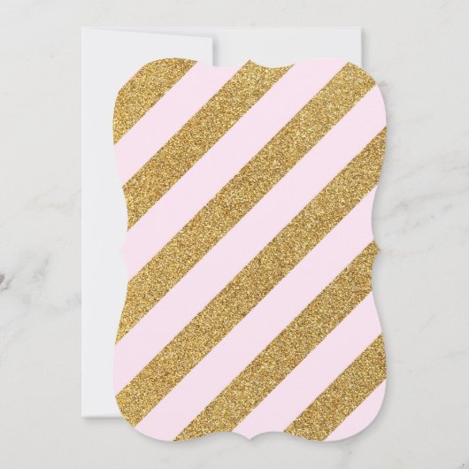 Roze goudglitter Sparkle Vijfde verjaardag Uitnodi Kaart (Achterkant)