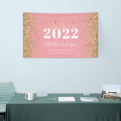 roze goudglitterscriptklasse afstuderen spandoek (Beurs)