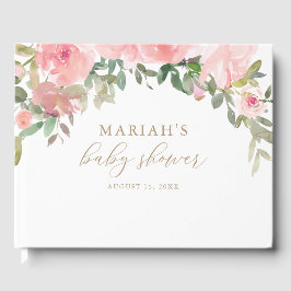 Roze goudgroen Baby shower Gastenboek