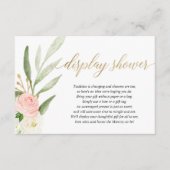 Roze goudgroen, baby shower onder de douche informatiekaartje (Voorkant)