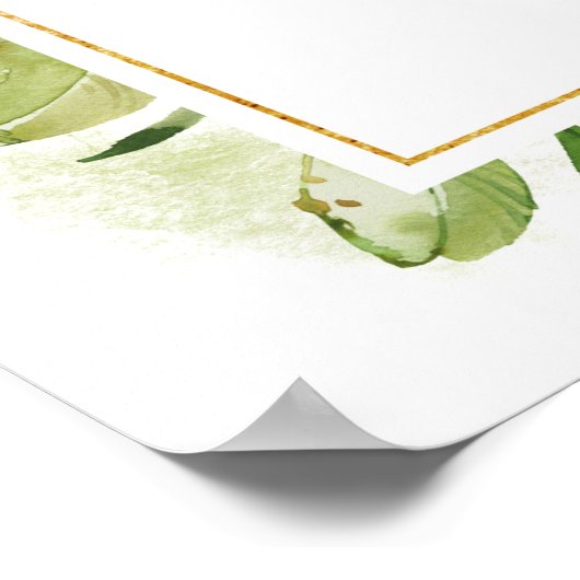 Roze goudgroen "Welkom bij de bruiloft van"-teken Poster (Hoek)