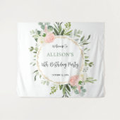 Roze goudgroene achtergrond voor verjaardagsfeest wandkleed (Voorkant (horizontaal))