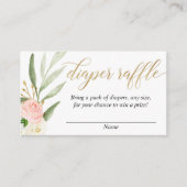 Roze goudgroene baby showers, tapijten informatiekaartje (Voorkant)