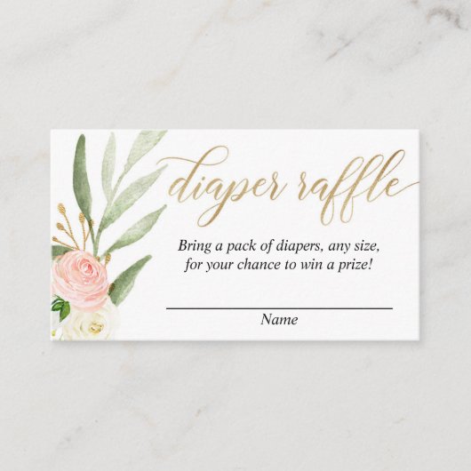 Roze goudgroene baby showers, tapijten informatiekaartje (Voorkant)