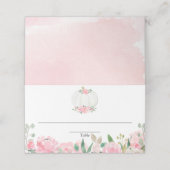 Roze goudgroene pompoen herfst plaatskaartje (Buitenkant ongevouwen)