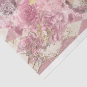 Roze goudharlequin Harten Harten Floral Tissuepapier (Detail)