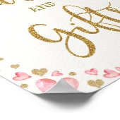 Roze goudharten Kaarten Gifts Baby shower Birthday Poster (Hoek)
