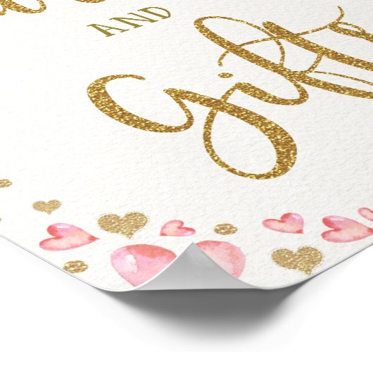 Roze goudharten Kaarten Gifts Baby shower Birthday Poster (Hoek)