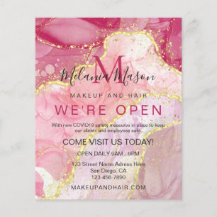 Roze goudhoudende vloeibare Waterverf Alcohol Ink  Flyer