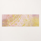 Roze goudinkventilator van het levenssymbool Manda Yogamat (Achterkant (horizontaal))