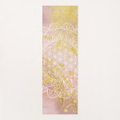 Roze goudinkventilator van het levenssymbool Manda Yogamat (Voorkant)