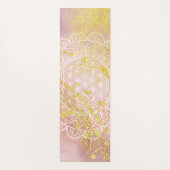 Roze goudinkventilator van het levenssymbool Manda Yogamat (Achterkant)