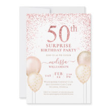Roze goudkalligrafie Verrassend 50e verjaardag