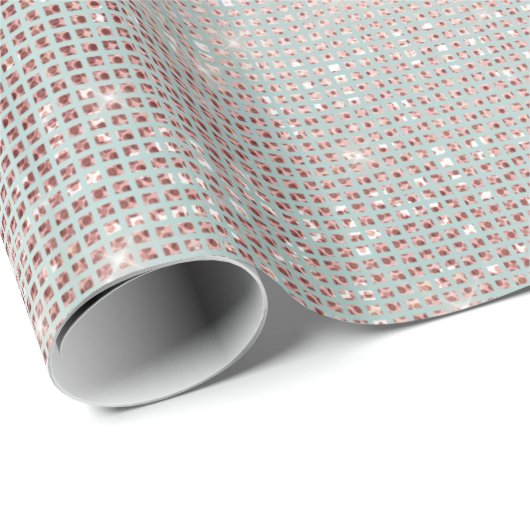 Roze goudkleurig eiwit - sparkly Diamond metallisc Cadeaupapier (Rol Hoek)