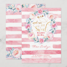 Roze & goudkleurig en zie Baby Shower-uitvindingen