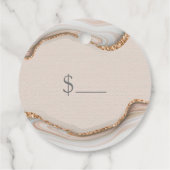 Roze goudkleurig glitter marmer Agate Handmade Jew Bedankjes Labels (Achterkant)