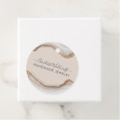 Roze goudkleurig glitter marmer Agate Handmade Jew Bedankjes Labels (In situ)