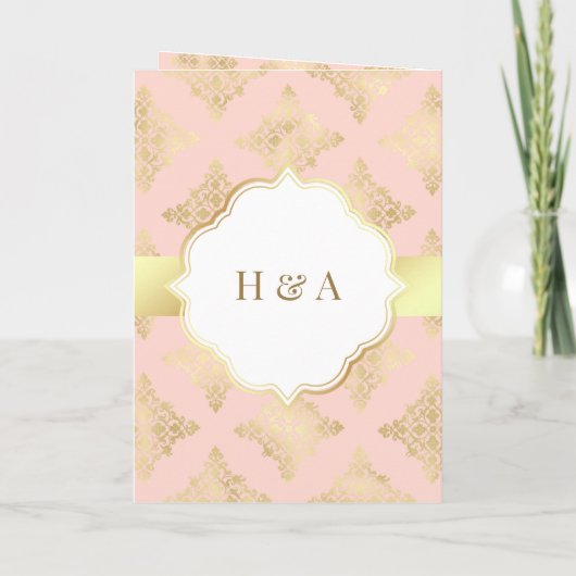 Roze goudkleurig goudkleurig moslimhuwelijk (Achterkant)