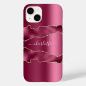 Roze goudkleurig marmer-naamscript Case-Mate iPhone case (Achterkant)