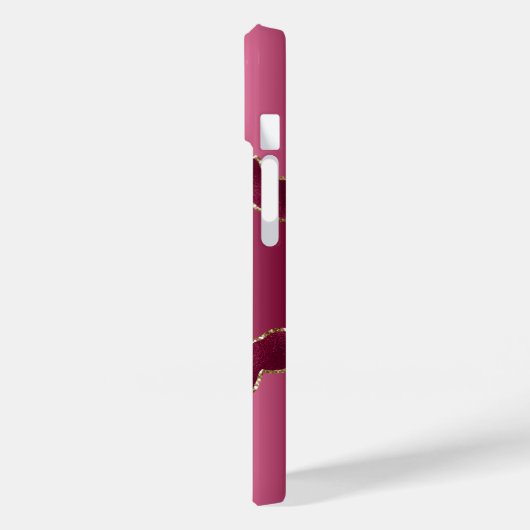 Roze goudkleurig marmer-naamscript Case-Mate iPhone case (Achterkant / Links)