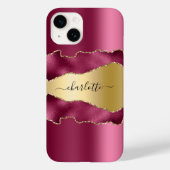 Roze goudkleurig marmer-naamscript Case-Mate iPhone case (Achterkant)