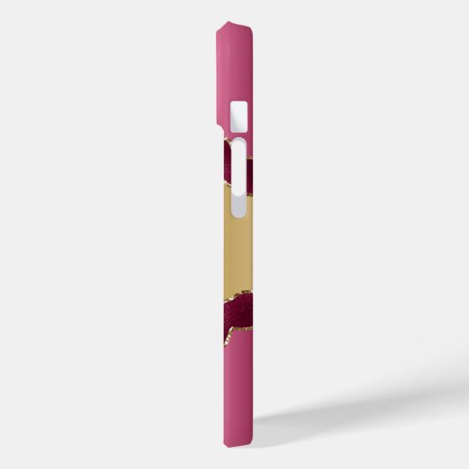 Roze goudkleurig marmer-naamscript Case-Mate iPhone case (Achterkant / Links)