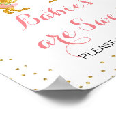 Roze goudkleurige baby's zijn een zoet teken poster (Hoek)