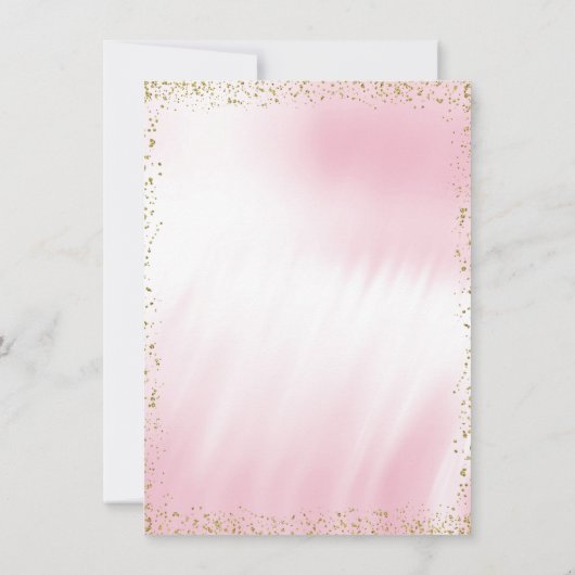 Roze goudkleurige Ballerina Tutu Pearl Baby shower Kaart (Achterkant)