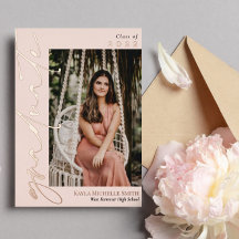 Roze Goudkleurige Calligrafie Foto Afstuderen