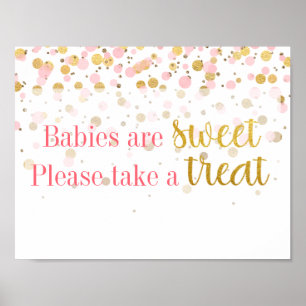 Roze goudkleurige Confetti-dessert - Behandelingst Poster