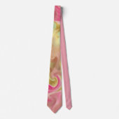 Roze, goudkleurige, groene marmer print mannen str stropdas (Voorkant)