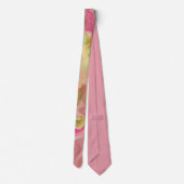 Roze, goudkleurige, groene marmer print mannen str stropdas (Achterkant)