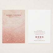 Roze & goudkleurige juwelen-Ketting beeldscherm Visitekaartje (Voorkant /achterkant)