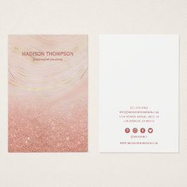 Roze & goudkleurige juwelen-Ketting beeldscherm Visitekaartje