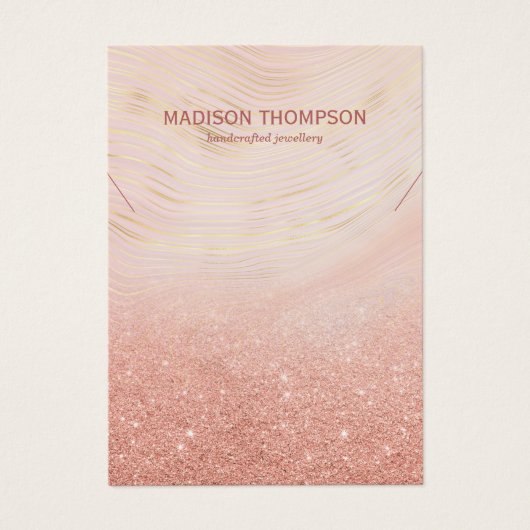 Roze & goudkleurige juwelen-Ketting beeldscherm Visitekaartje (Voorkant)