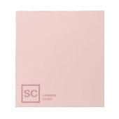 Roze goudkleurige professionele eenvoudige monogra notitieblok (Voorkant)