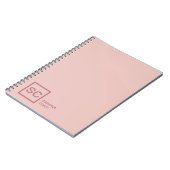 Roze goudkleurige professionele monogramnaam voor  notitieboek (Linkerzijde)
